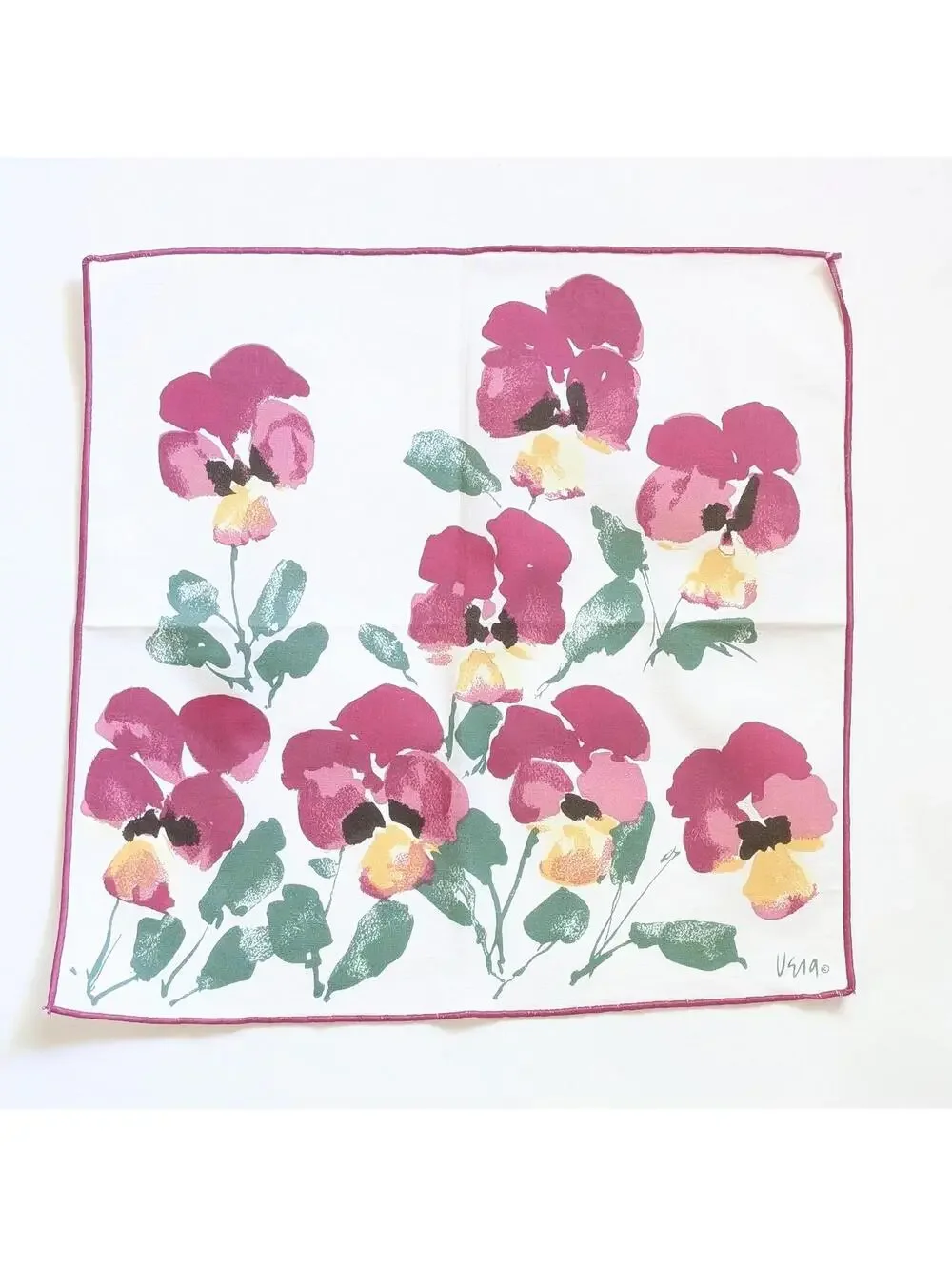 Vintage Vera Neumann Cloth Napkins with Watercolor Style Floral Pattern